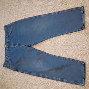 Mens Relaxed Fit Jeans 44X30 Straight Leg Stonewash